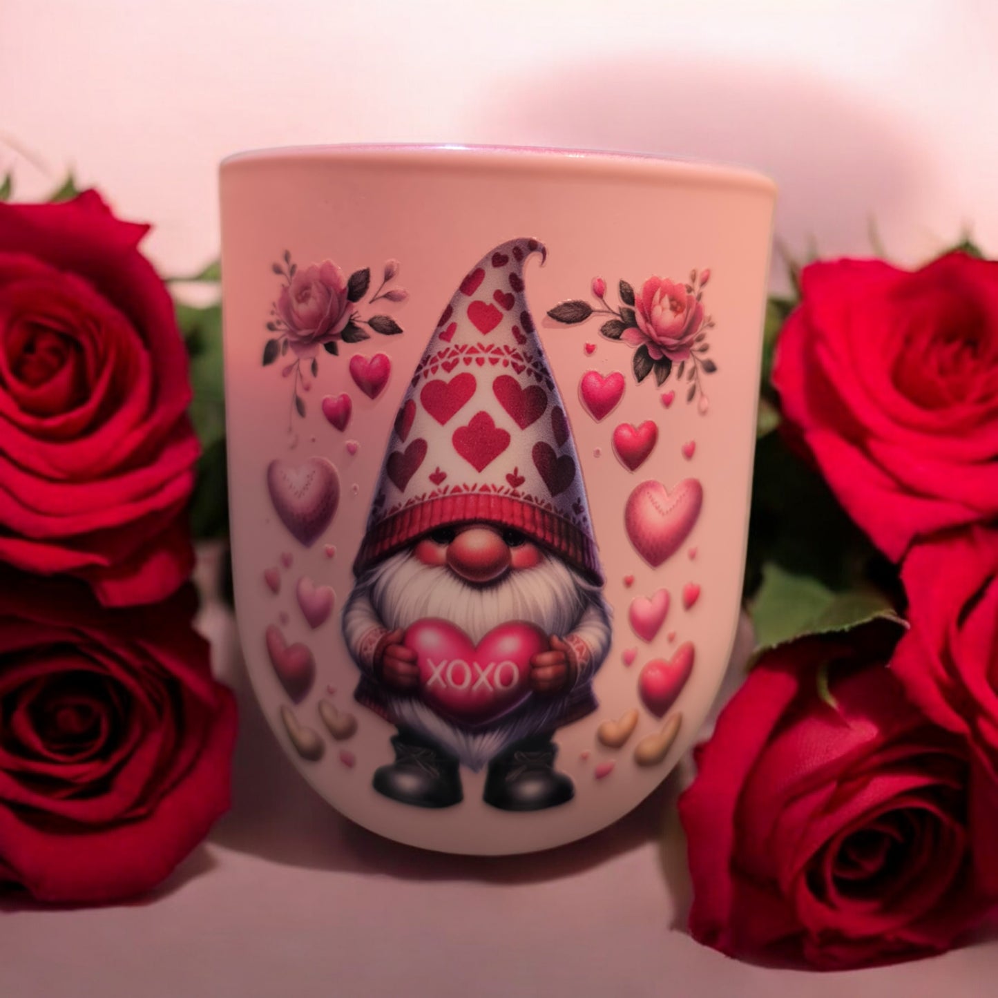 Valentines Candle - Pink Tulips & White Jasmine